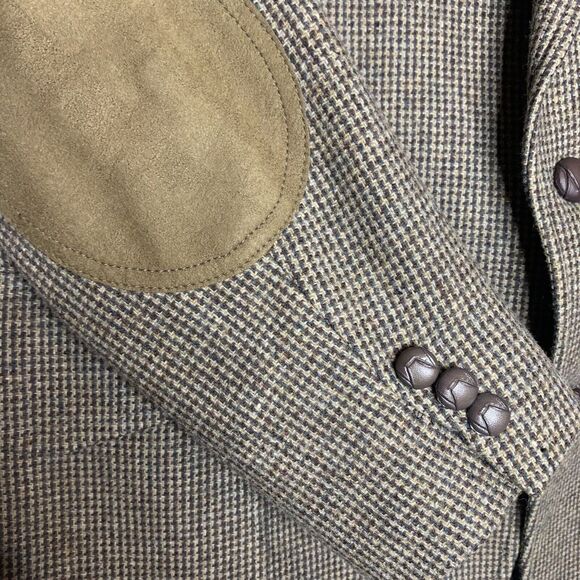 Pendleton Brown Tweed Wool Leather Western Jacket Sport Coat Blazer Mens 42 - Picture 4 of 7